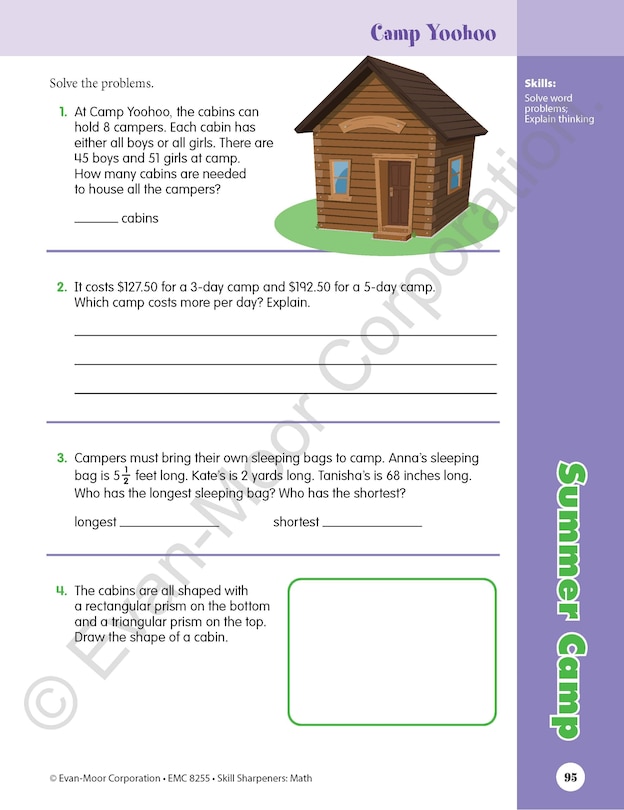 Sample content 3_Skill Sharpeners: Math, Grade 5 Workbook