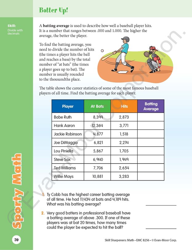Sample content 3_Skill Sharpeners: Math, Grade 6