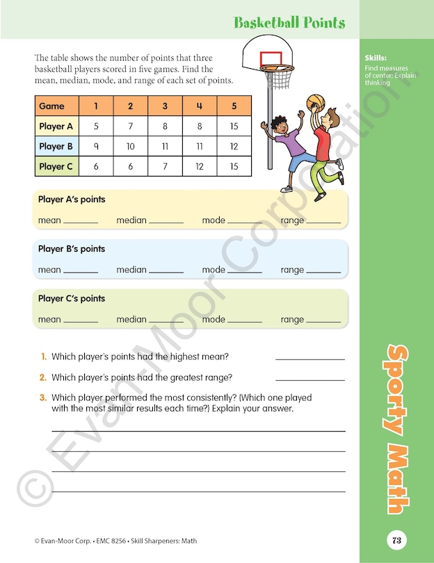 Sample content 4_Skill Sharpeners: Math, Grade 6