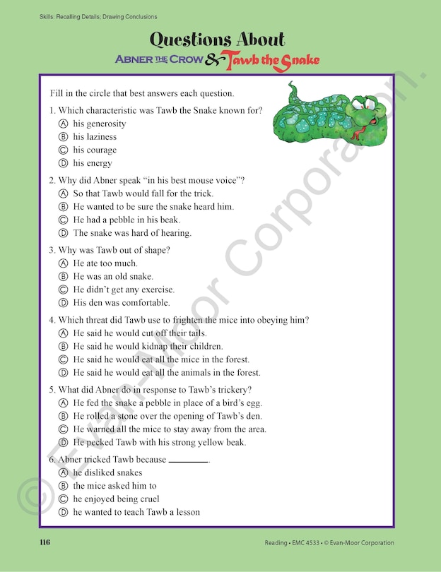 Sample content 4_Skill Sharpeners: Reading, Grade 5 Workbook