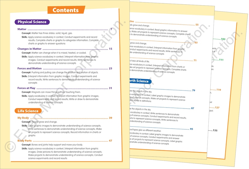 Aperçu du contenu_Skill Sharpeners: Science, Grade 2 Workbook
