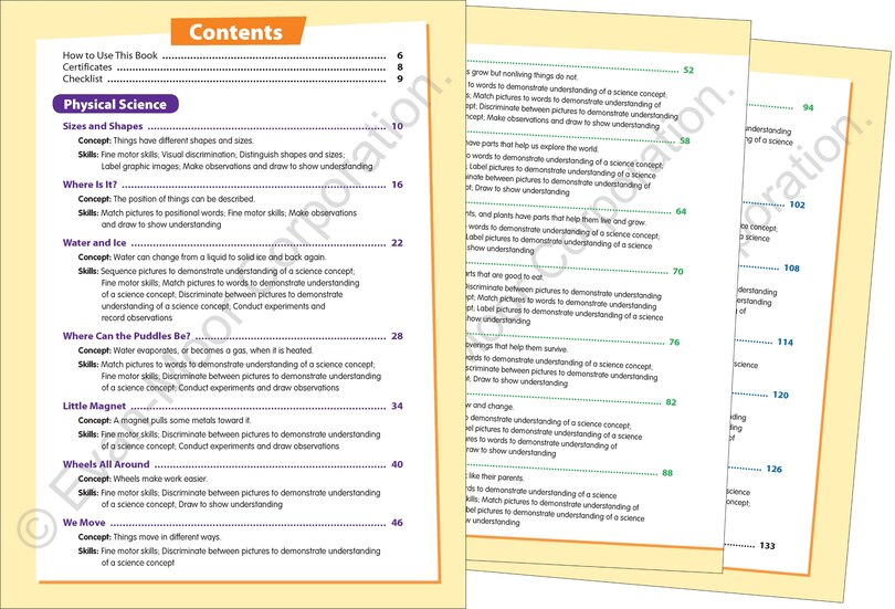 Sample content_Skill Sharpeners: Science, Kindergarten Workbook