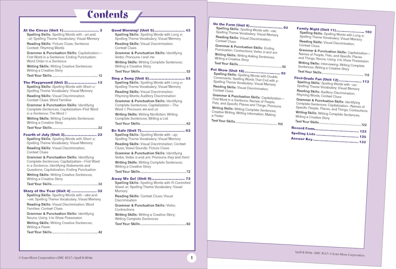 Sample content_Skill Sharpeners: Spell & Write, Grade 1 Workbook