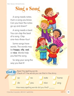 Sample content 2_Skill Sharpeners: Spell & Write, Grade 1 Workbook
