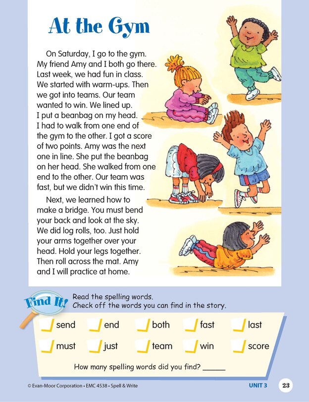 Aperçu du contenu 2_Skill Sharpeners: Spell & Write, Grade 2 Workbook