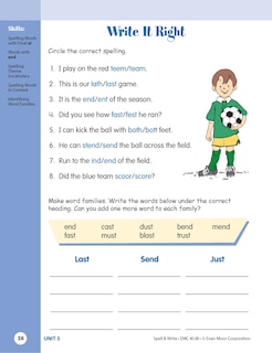 Aperçu du contenu 4_Skill Sharpeners: Spell & Write, Grade 2 Workbook