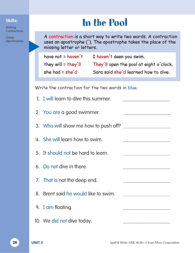 Aperçu du contenu 5_Skill Sharpeners: Spell & Write, Grade 2 Workbook