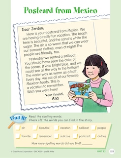 Aperçu du contenu 2_Skill Sharpeners: Spell & Write, Grade 3 Workbook
