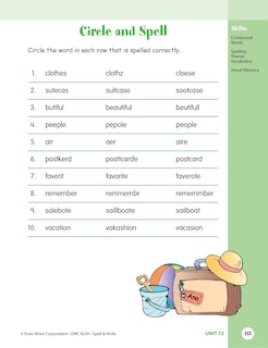 Aperçu du contenu 4_Skill Sharpeners: Spell & Write, Grade 3 Workbook
