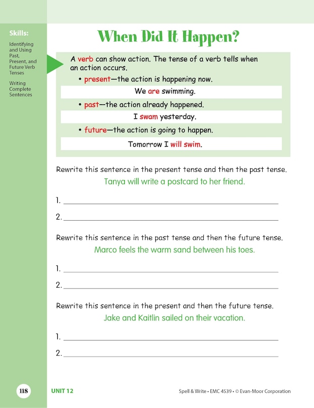 Aperçu du contenu 5_Skill Sharpeners: Spell & Write, Grade 3 Workbook
