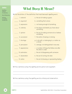 Sample content 4_Skill Sharpeners: Spell & Write, Grade 6 Workbook