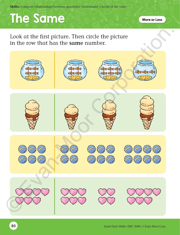 Sample content 3_Smart Start: Math Stories and Activities, PreK Workbook