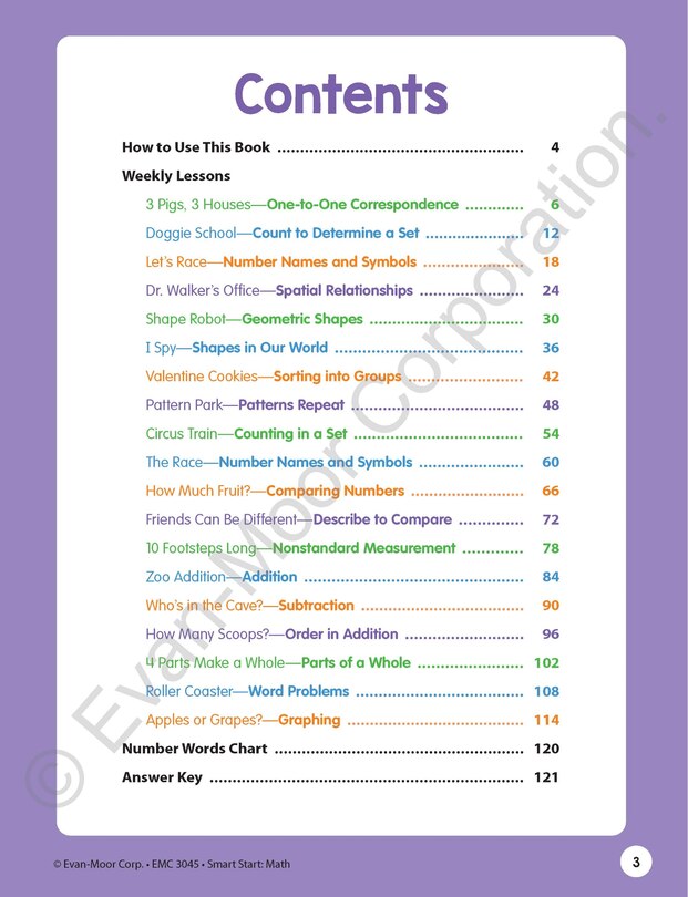 Sample content_Smart Start: Math Stories and Activities, Grade K