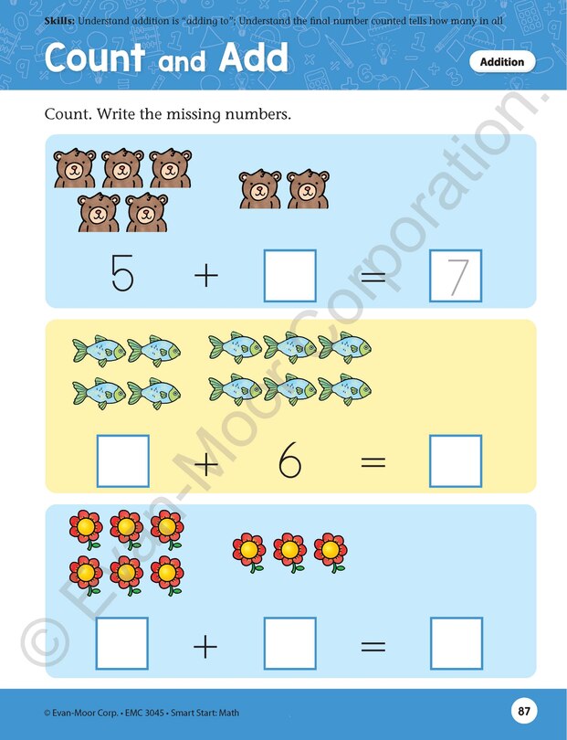 Sample content 5_Smart Start: Math Stories and Activities, Grade K