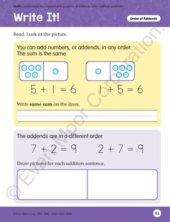Aperçu du contenu 5_Smart Start: Math Stories and Activities, Grade 1 Workbook
