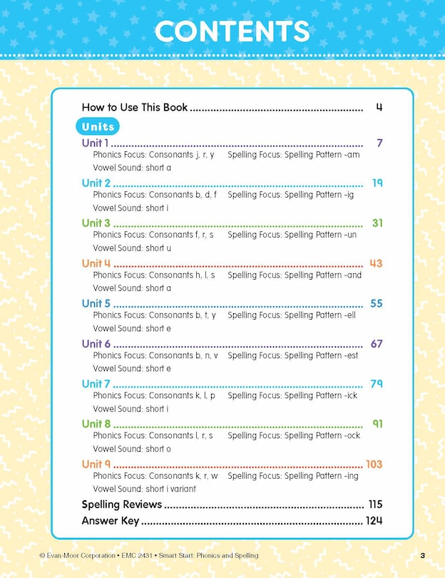 Aperçu du contenu_Smart Start: Phonics and Spelling, Grade K Workbook