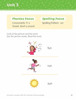 Aperçu du contenu 2_Smart Start: Phonics and Spelling, Grade K Workbook