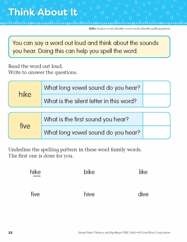 Aperçu du contenu 4_Smart Start: Phonics and Spelling, Grade 1 Workbook