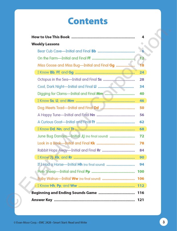 Sample content_Smart Start: Read & Write, Grade K