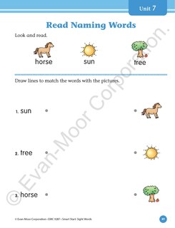 Aperçu du contenu 4_Smart Start: Sight Words & High-Frequency Words, PreK Workbook