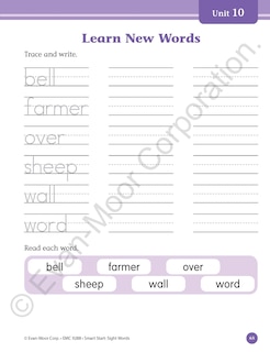 Sample content 2_Smart Start: Sight Words & High-Frequency Words, Kindergarten Workbook