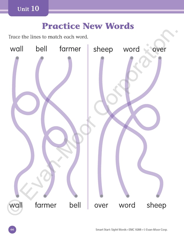 Sample content 3_Smart Start: Sight Words & High-Frequency Words, Kindergarten Workbook