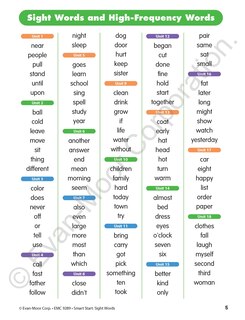 Sample content_Smart Start: Sight Words & High-Frequency Words, Grade 1 Workbook