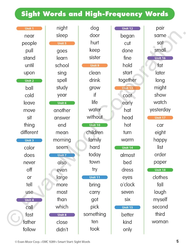 Sample content_Smart Start: Sight Words & High-Frequency Words, Grade 1 Workbook
