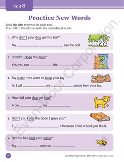 Sample content 3_Smart Start: Sight Words & High-Frequency Words, Grade 1 Workbook