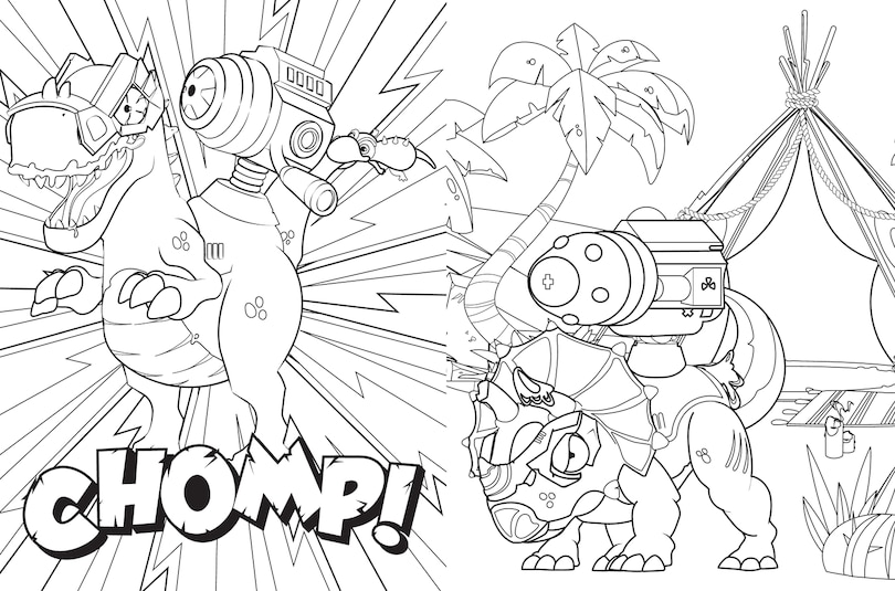 Aper&ccedil;u du contenu 2_Smashers Dino World Jumbo Colouring Book