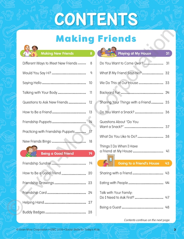 Sample content_Social Skills Activities for Today's Kids, Age 6 - 7 Workbook