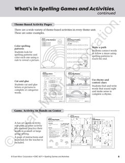 Sample content 2_Spelling Games and Activities, Grade 1 Teacher Resource