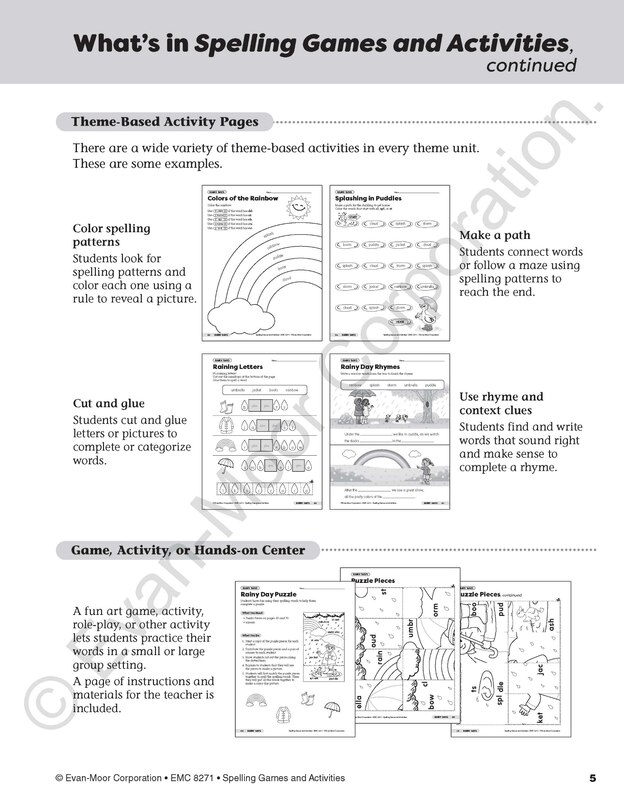 Sample content 2_Spelling Games and Activities, Grade 1 Teacher Resource