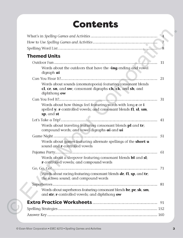 Sample content_Spelling Games and Activities, Grade 2 Teacher Resource