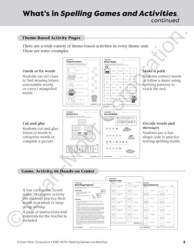 Sample content 2_Spelling Games and Activities, Grade 2 Teacher Resource