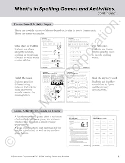 Sample content 2_Spelling Games and Activities, Grade 4 Teacher Resource