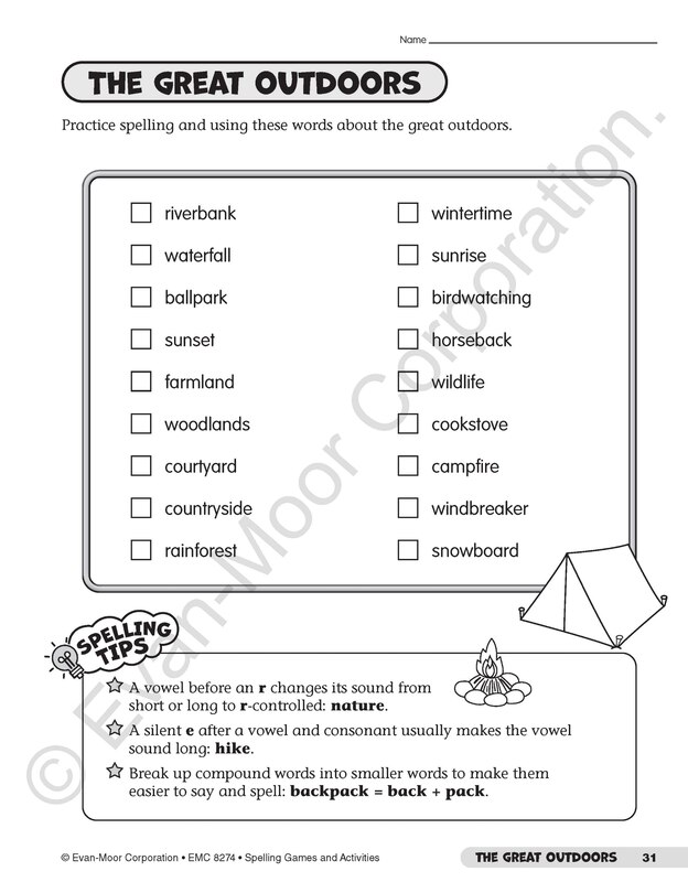 Sample content 3_Spelling Games and Activities, Grade 4 Teacher Resource