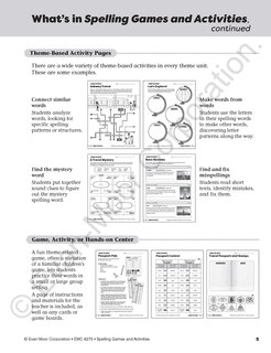 Sample content 2_Spelling Games and Activities, Grade 5 Teacher Resource