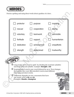 Sample content 3_Spelling Games and Activities, Grade 6 Teacher Resource