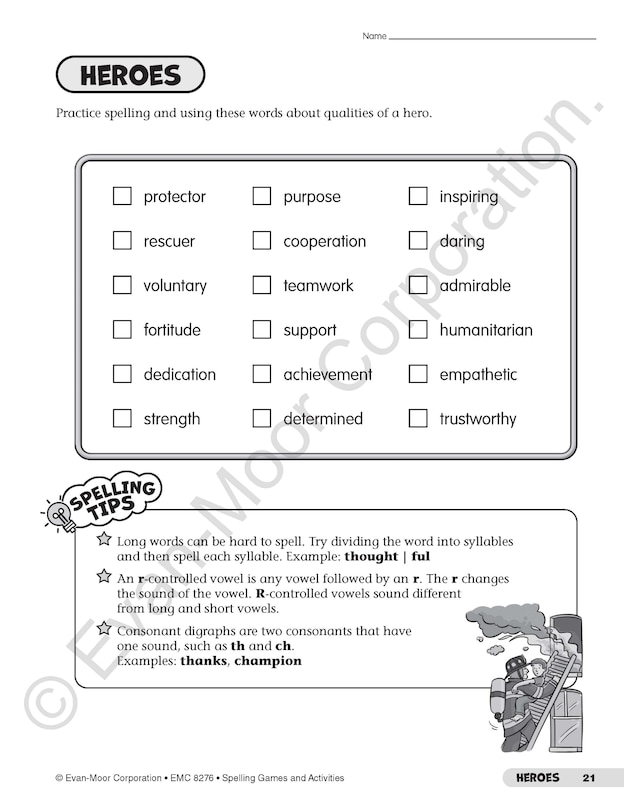 Sample content 3_Spelling Games and Activities, Grade 6 Teacher Resource