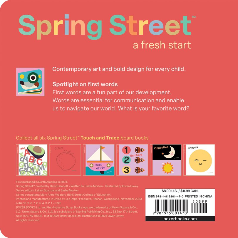 Couverture arrière_Spring Street Touch and Trace: First Words