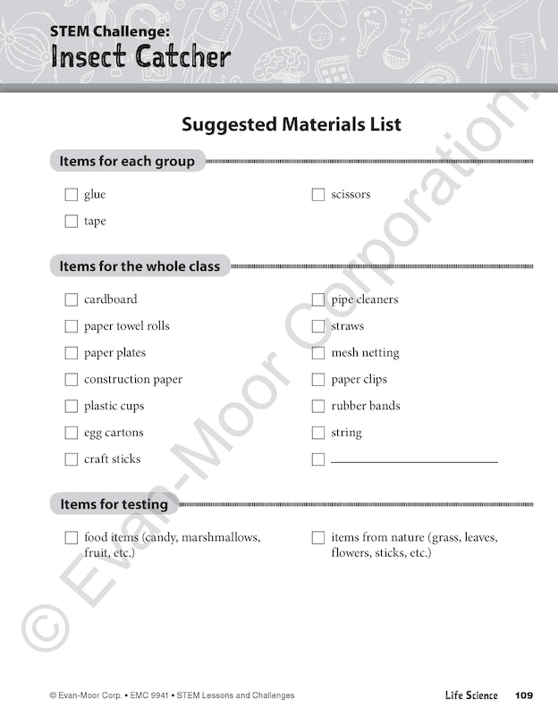 Aper&ccedil;u du contenu 5_Stem Lessons and Challenges, Grade 1