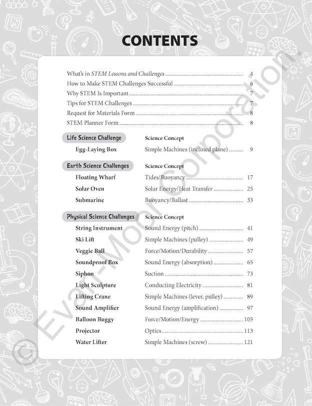 Aperçu du contenu_STEM Lessons and Challenges, Grade 6 Teacher Resource