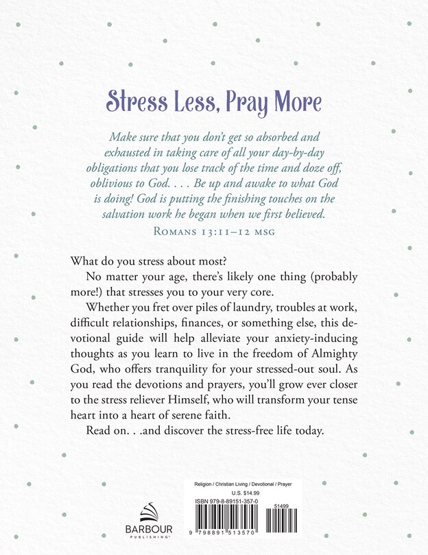 Couverture arri&egrave;re_Stress Less, Pray More Large Print