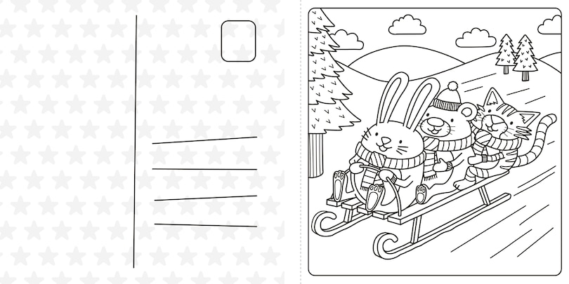 Sample content 4_Super Cuties: A Cozy Christmas Coloring Book