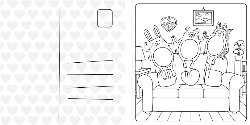 Sample content_Super Cuties: A Cozy Coloring Book about Love