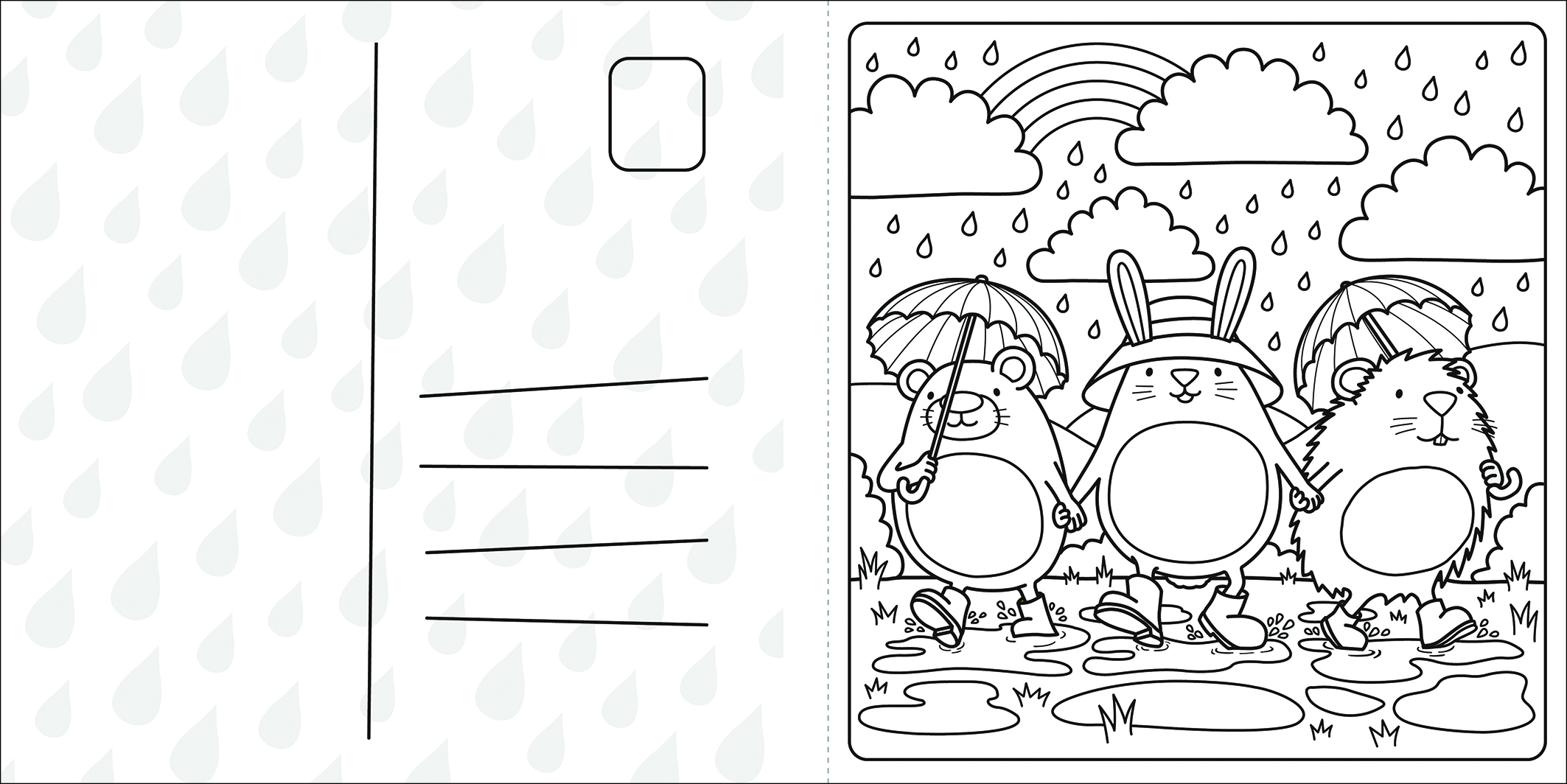 Sample content 2_Super Cuties: A Cozy Comfy Rainy Day Coloring Book