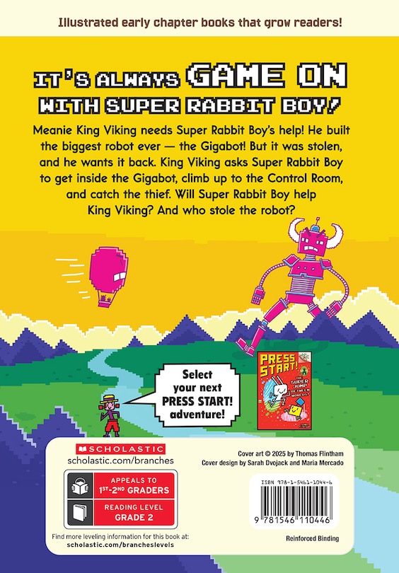 Back cover_Super Rabbit Boy vs. the Gigabot!: A Branches Book (Press Start! #16)