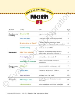 Sample content_Take It to Your Seat: Math Centers, Grade 1 Teacher Resource