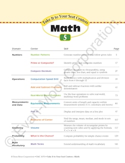 Sample content_Take It to Your Seat Math Centers Grade 5